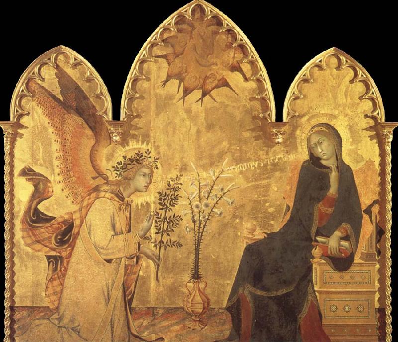 Simone Martini Detail of the Annunciation and two saints Norge oil painting art